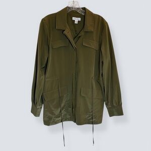 Calvin Klein Size Medium Lightweight Windbreaker Jacket Olive Green Casual